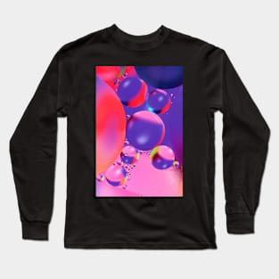 Colorful close up of oil drops in water Long Sleeve T-Shirt